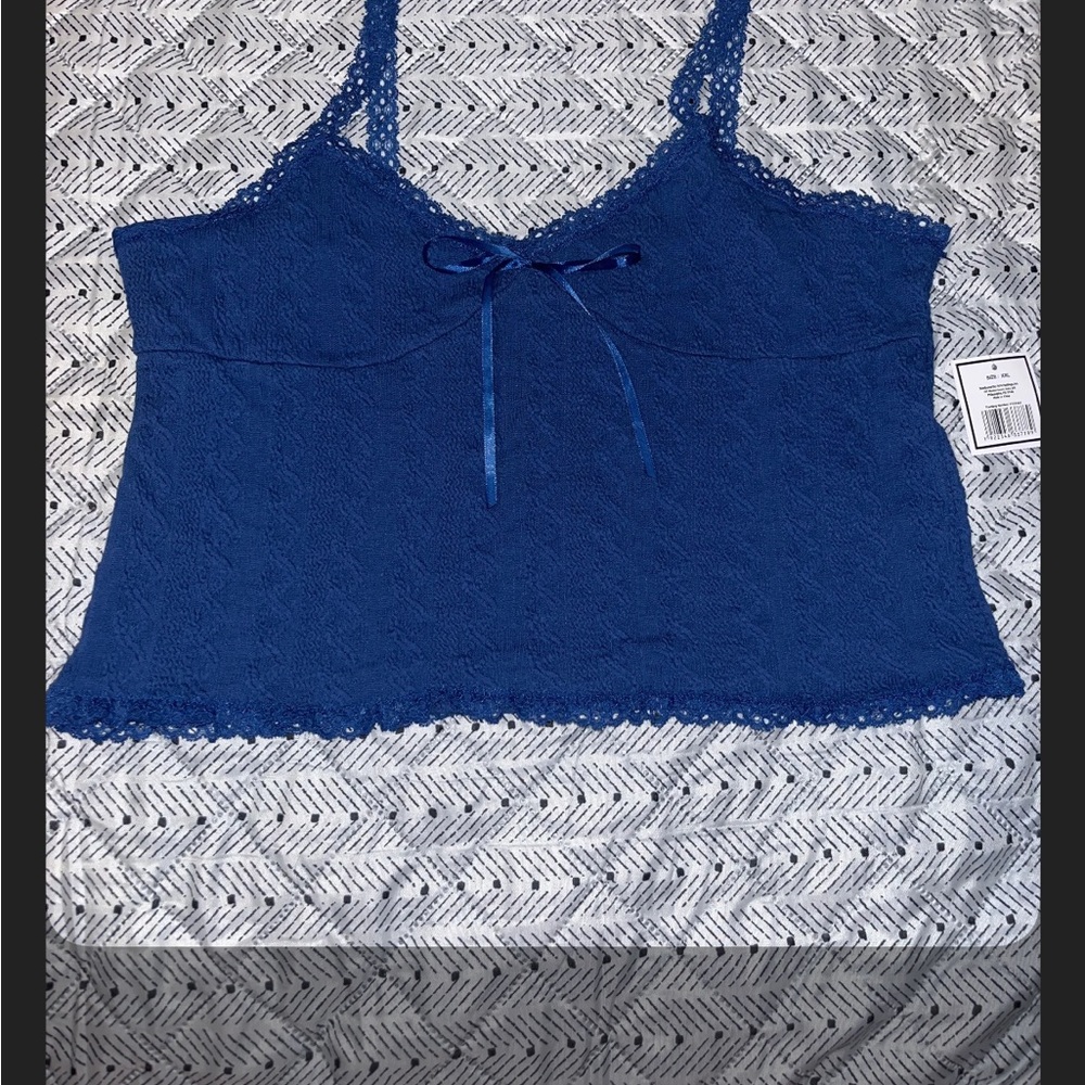 Blue Lace Camisole Top